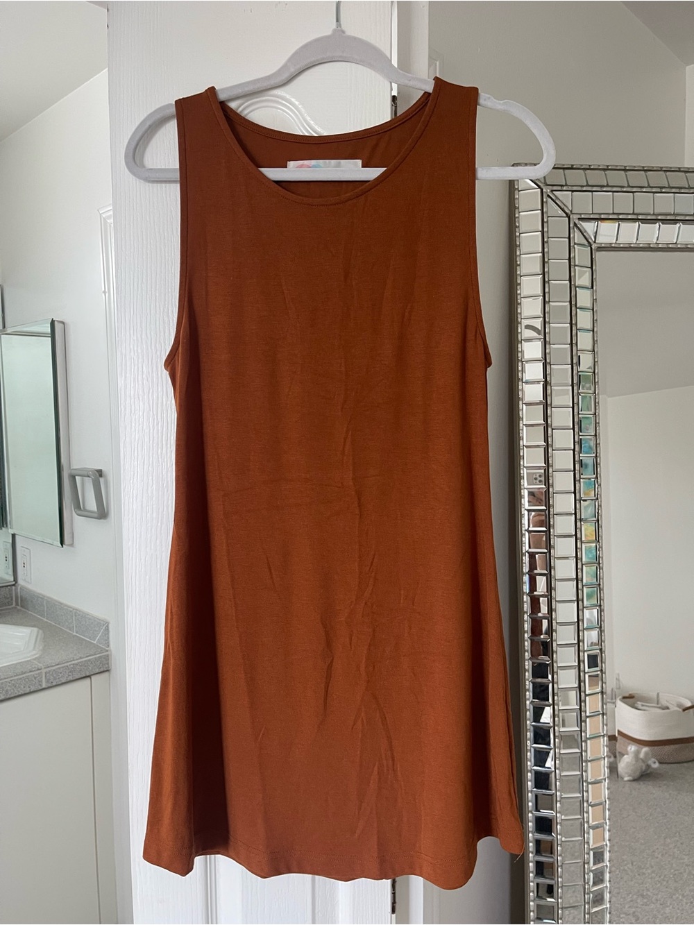 Free People A-Line Dress in Rust Brown